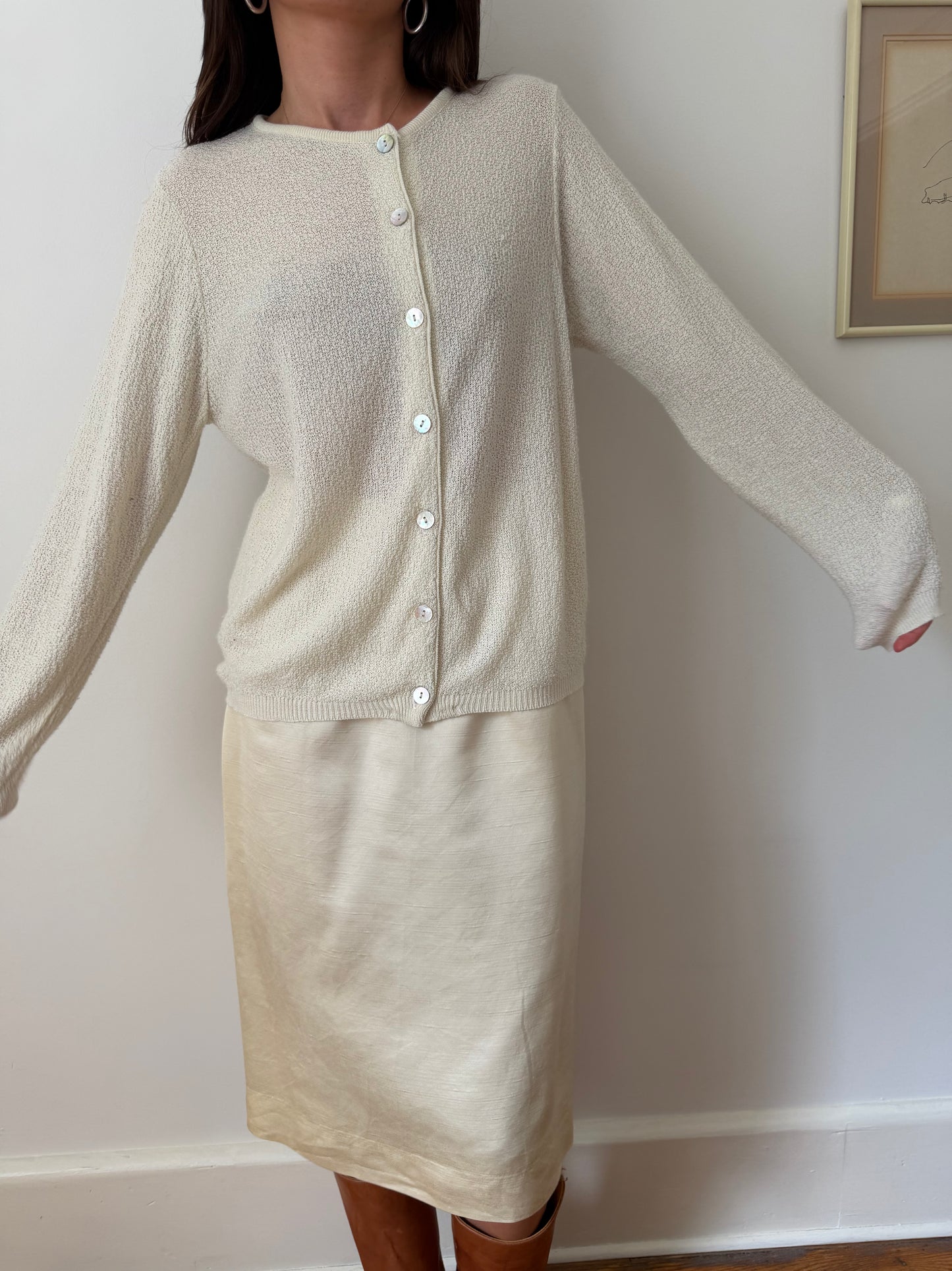 Cream Knit Cardigan