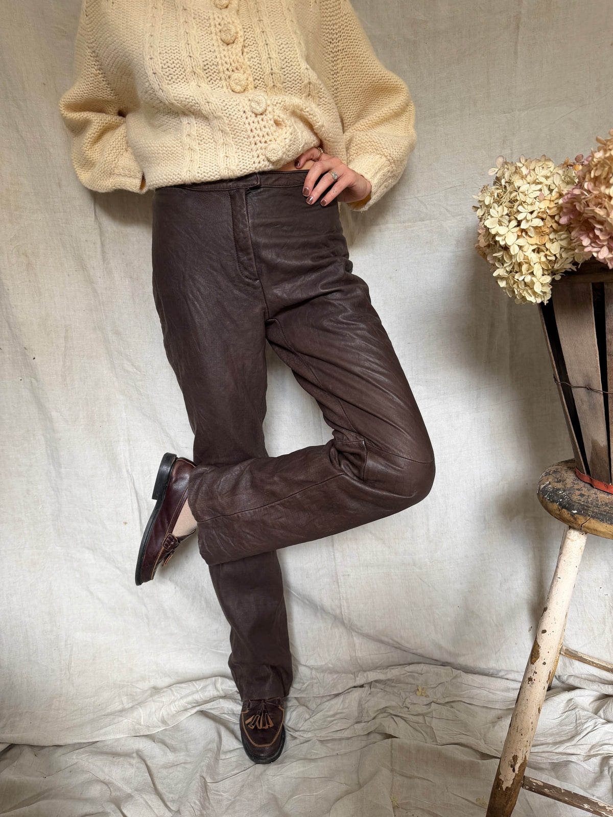 Super Soft Chocolate Brown Leather Pants