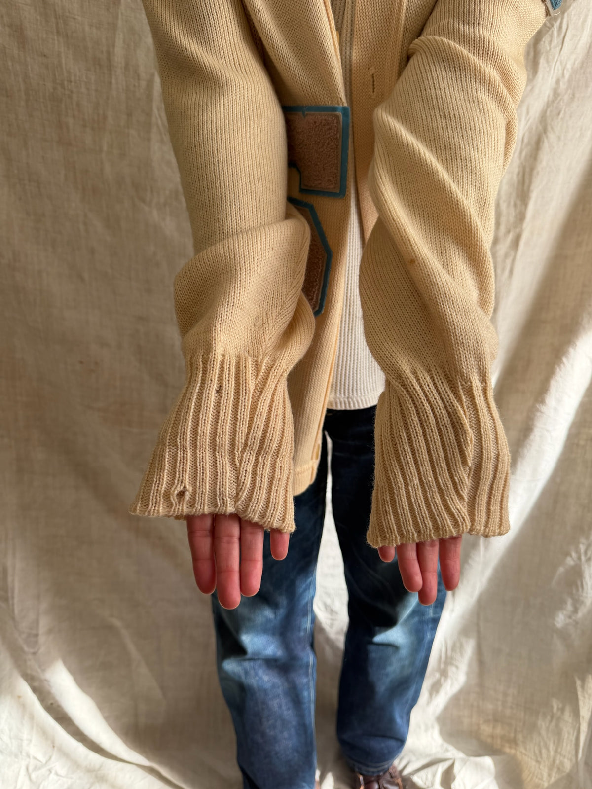 Cream “S” Varsity Cardigan