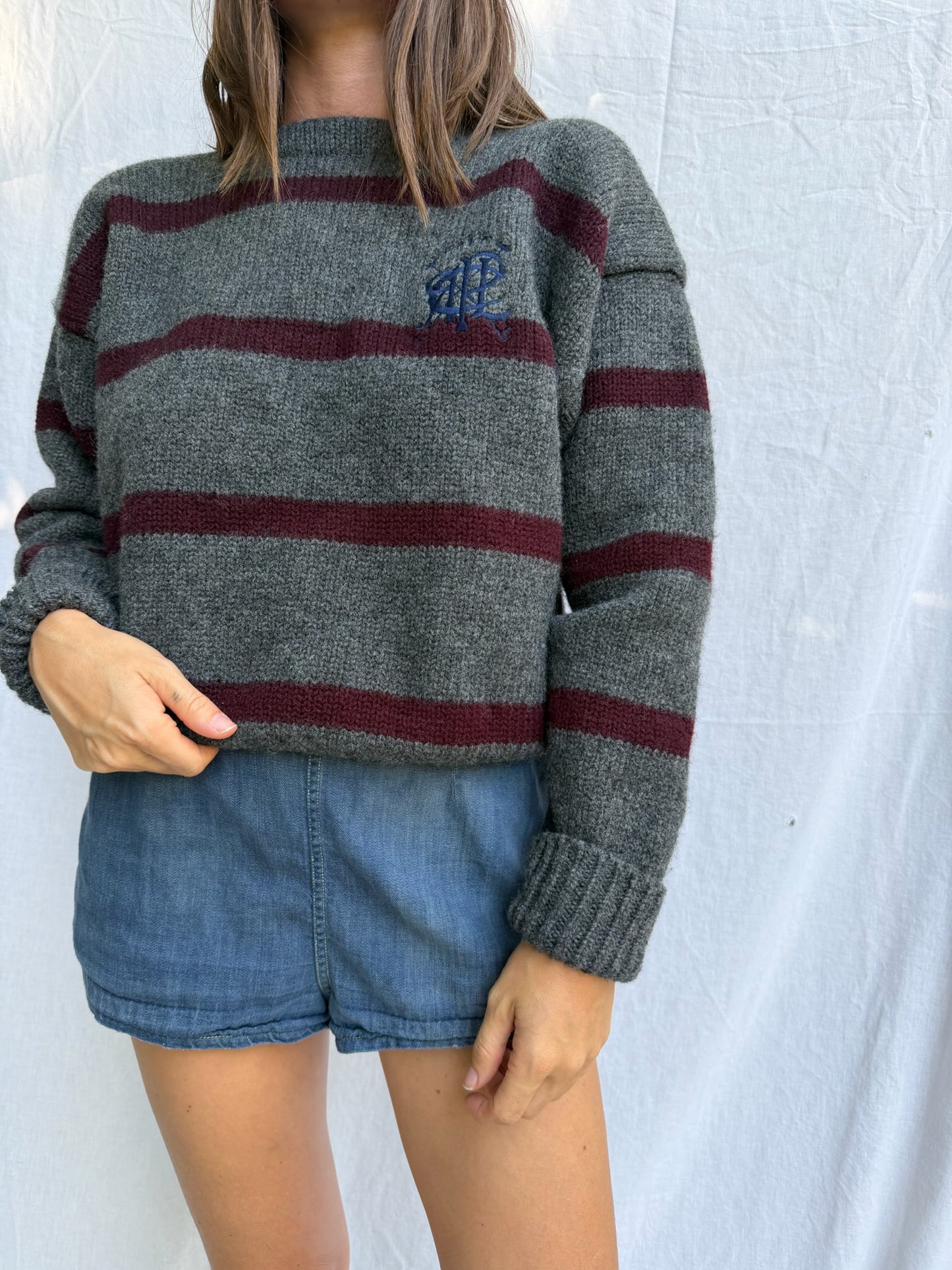 Striped Polo Sweater