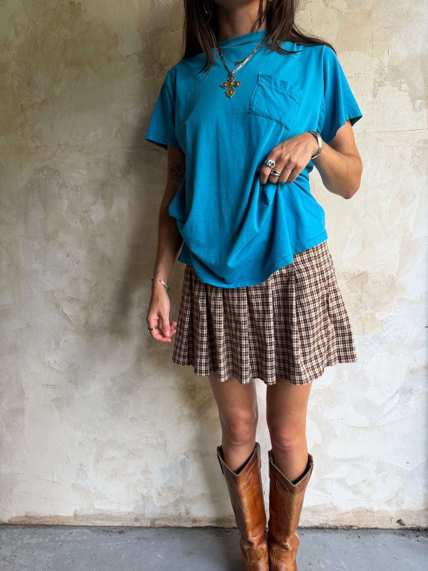 Thin Bright Blue Pocket Tee