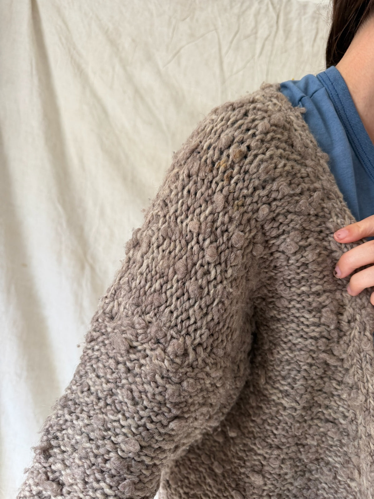 Chunky Fawn Knit Cardigan
