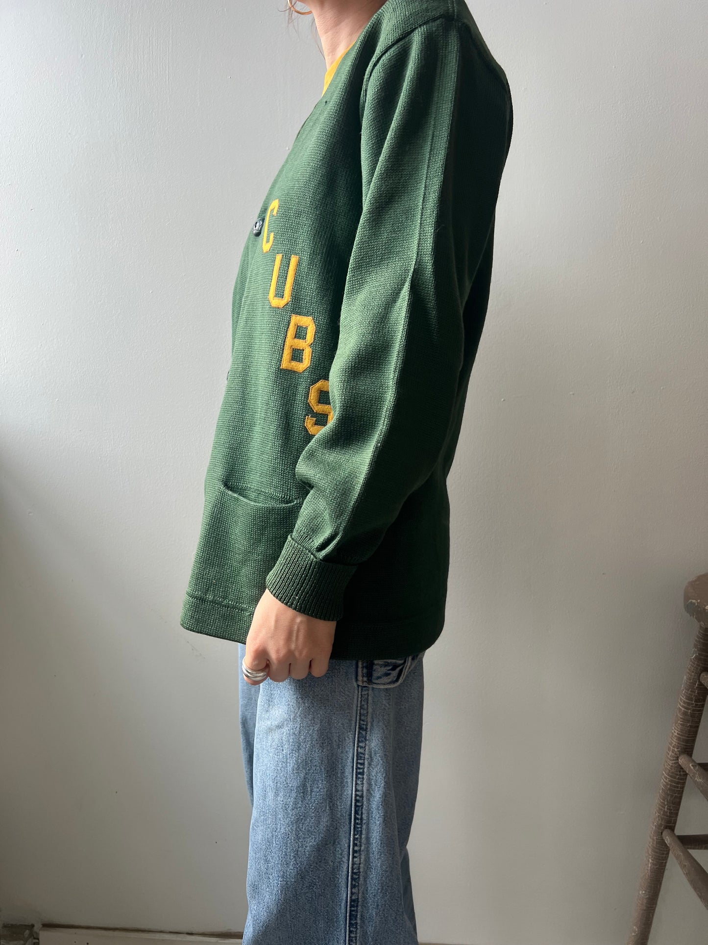 Green Cubs Varsity Cardigan