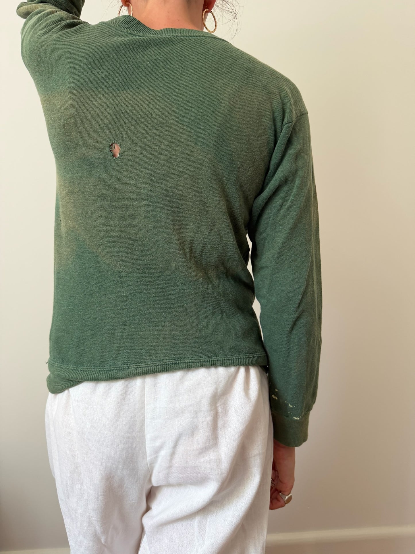 Green Cape Cod Sun Faded Crewneck