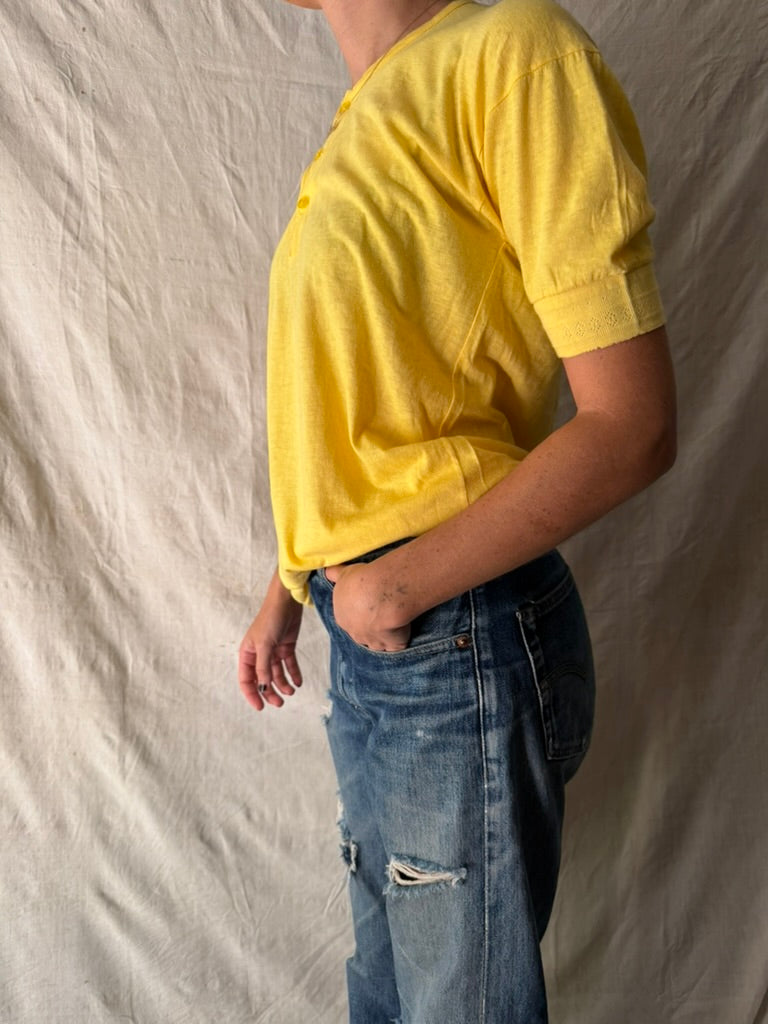 Yellow Henley Tee