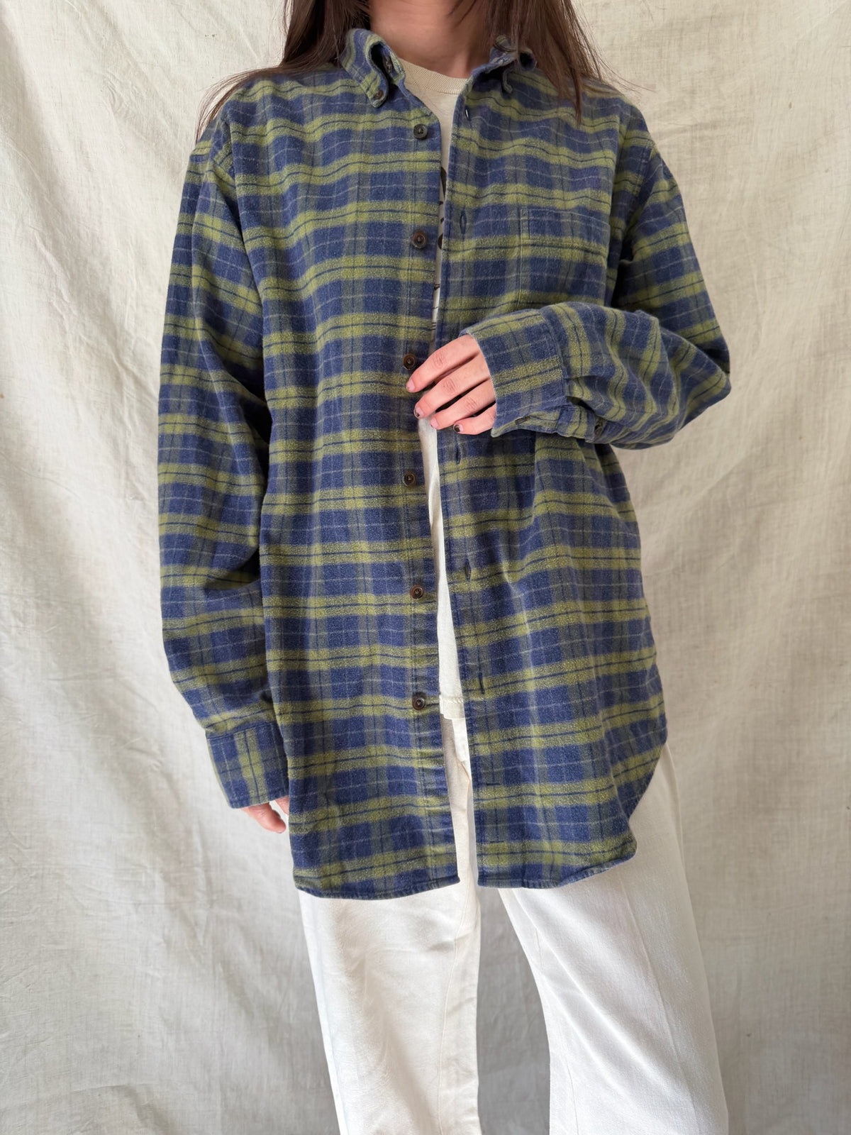 Green + Blue Checker Flannel