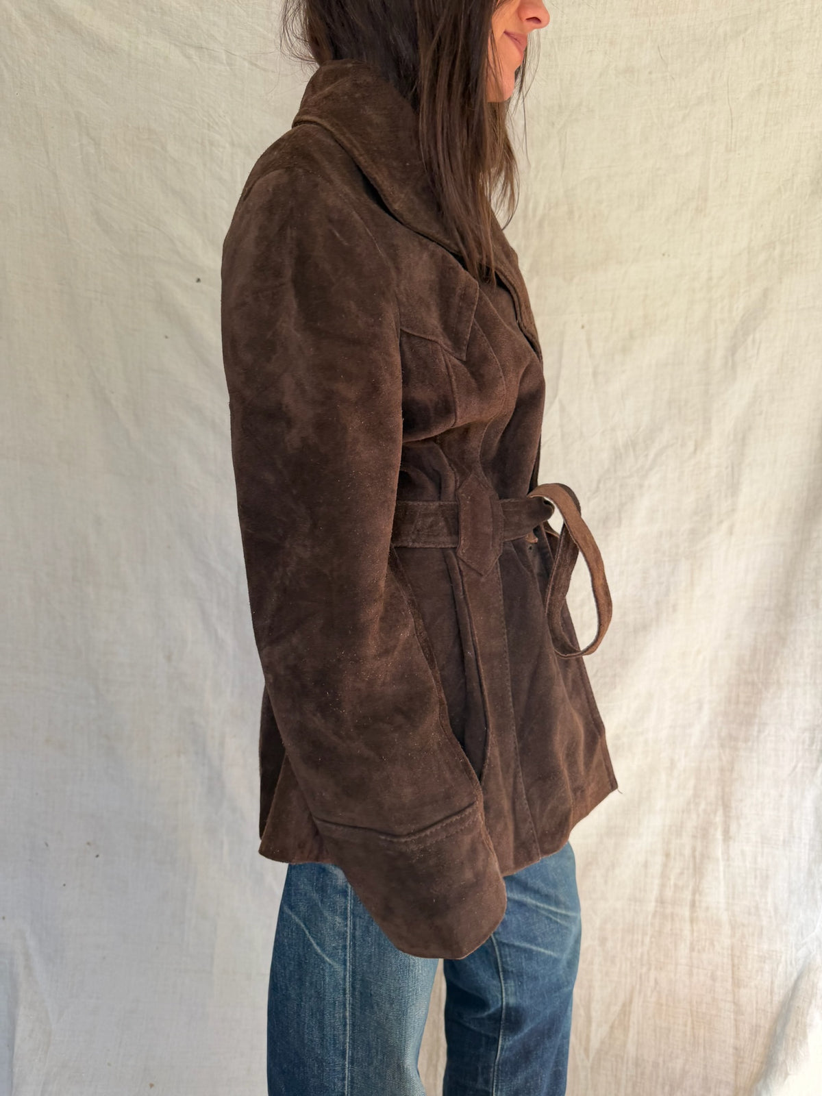 70s Chocolate Brown Suede Jacket