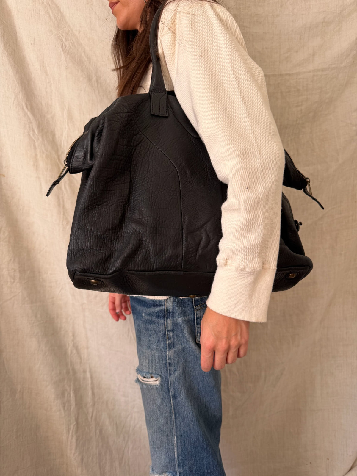 Buttery Soft Black Leather Bag