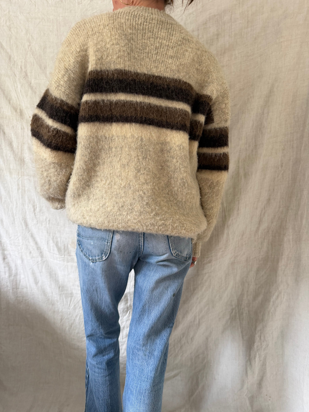 Brown and Oatmeal Striped Sweater