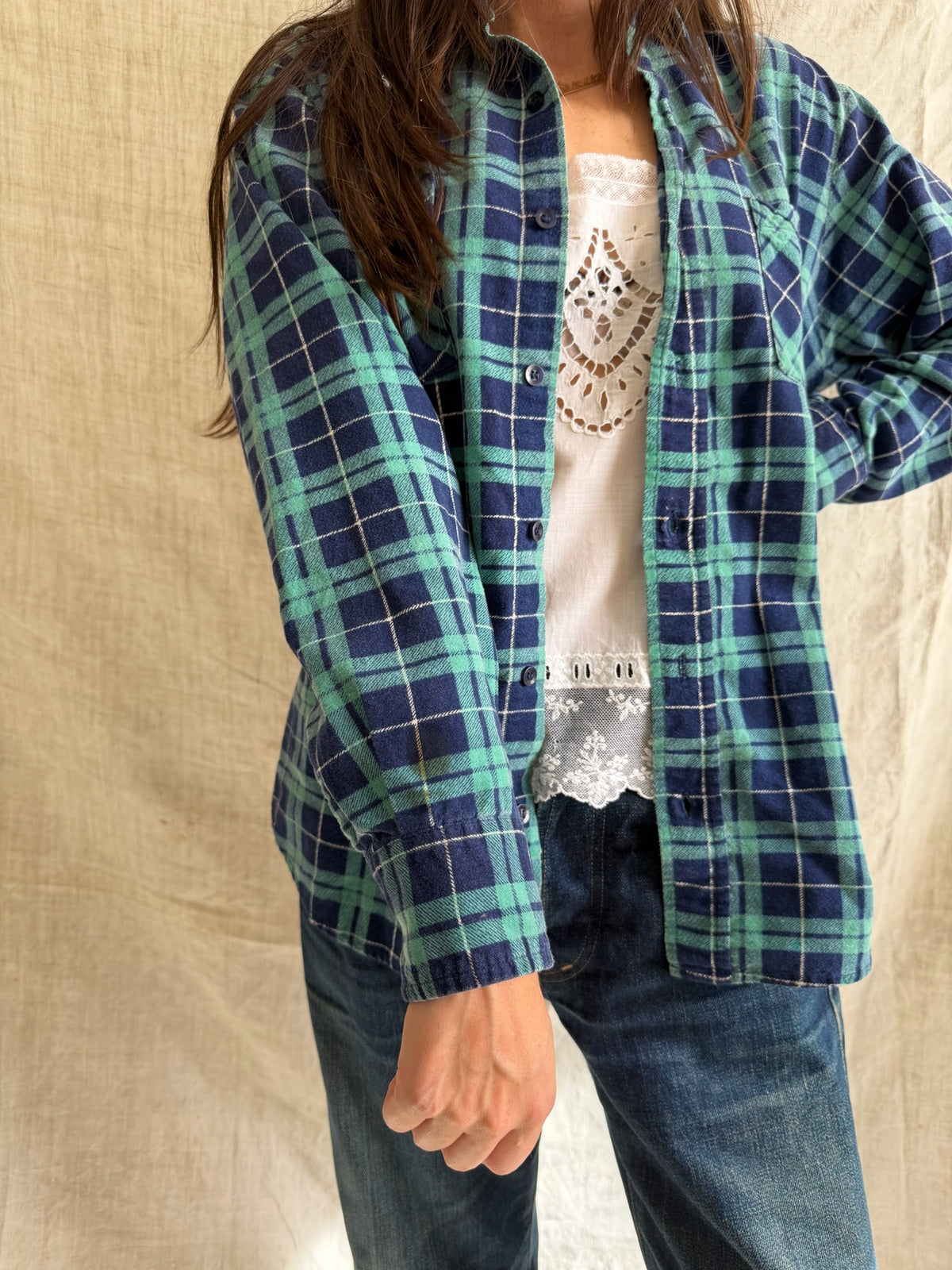 Navy + Teal Flannel