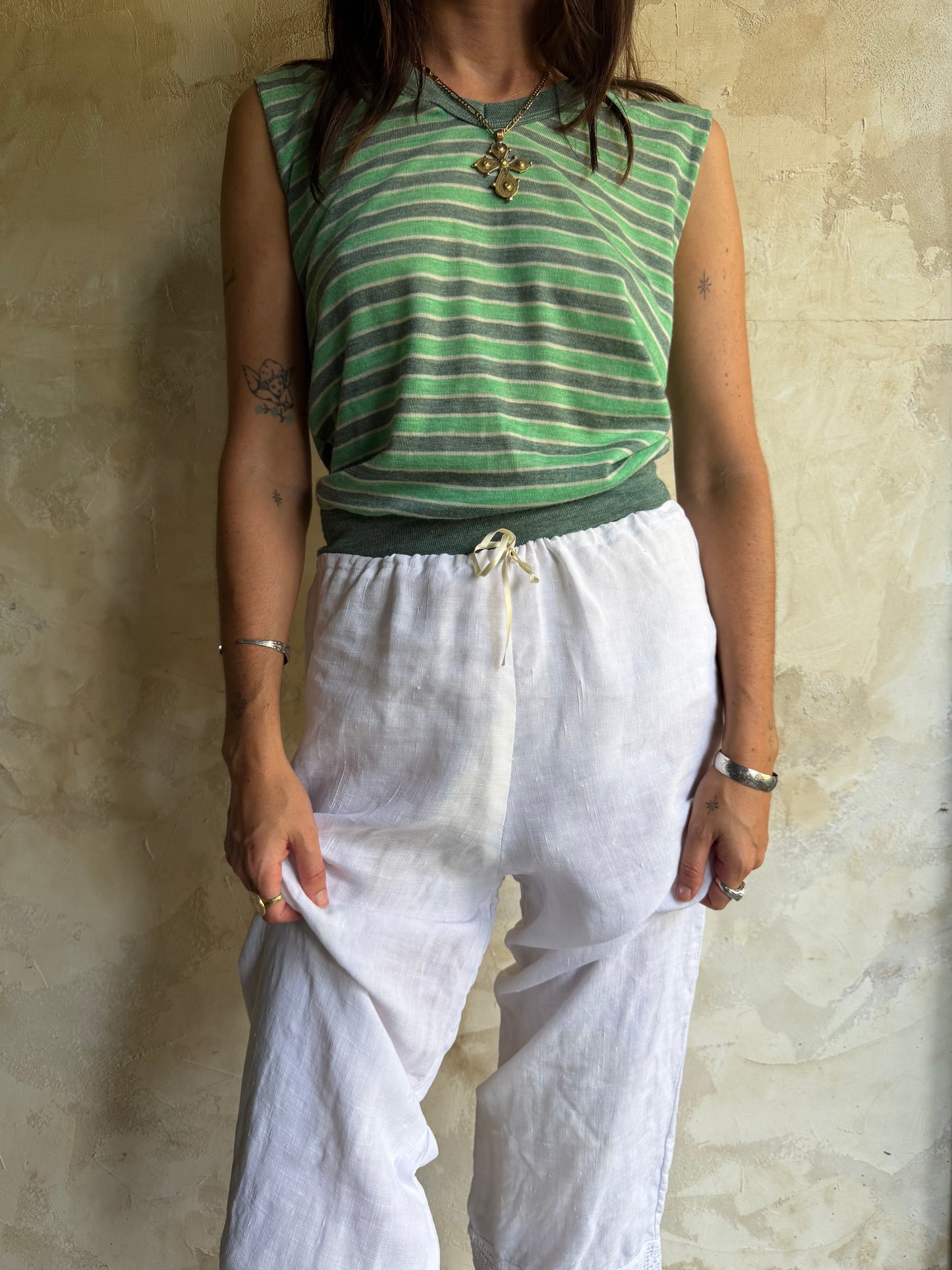 70s Green Striped Tank