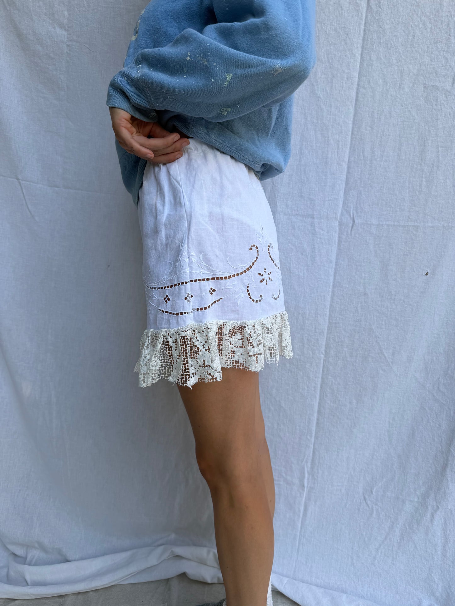 Wanderly Eyelet + Crochet Lace Ruffle Bloomer