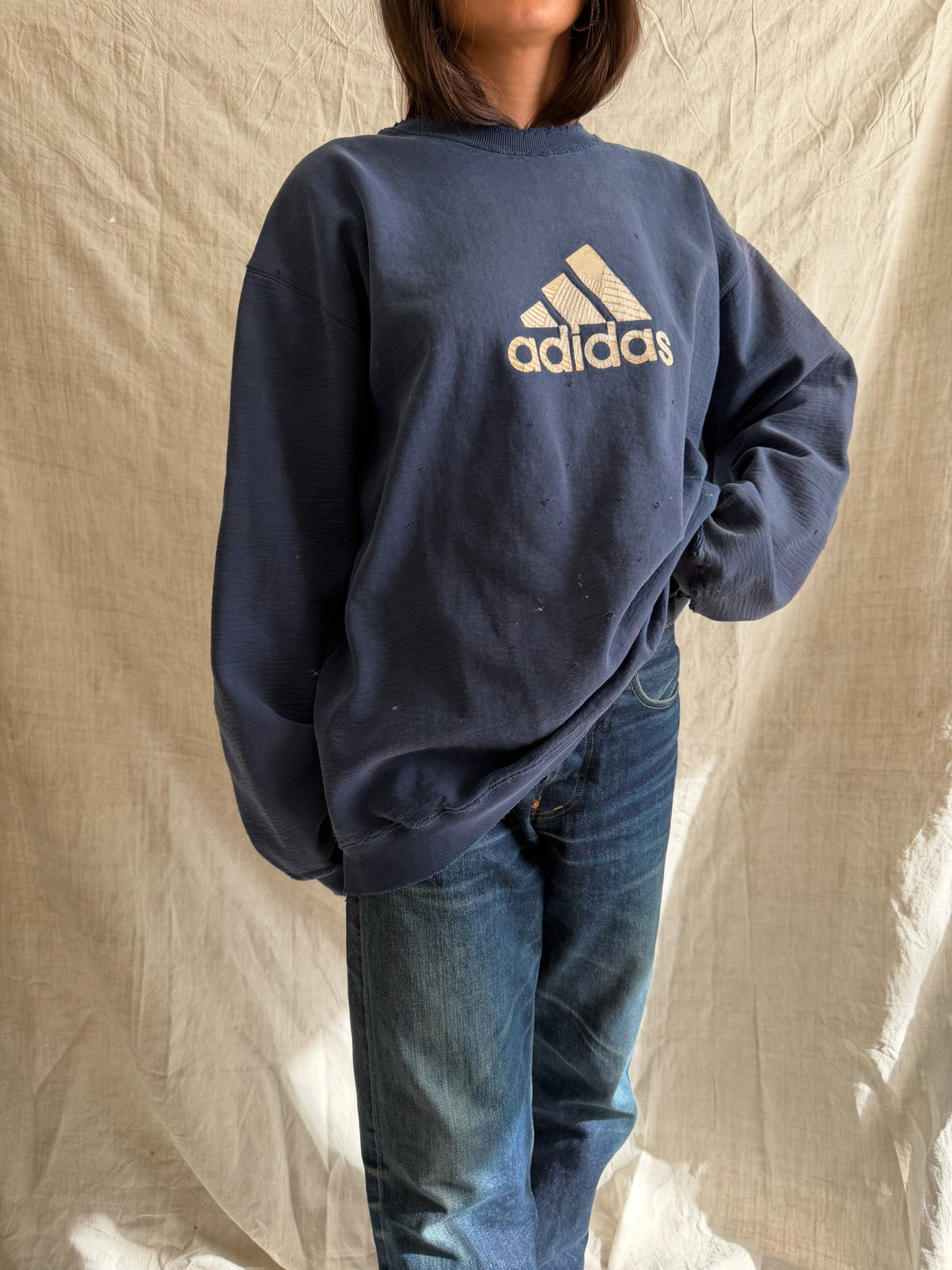 Super Distressed Adidas Crewneck