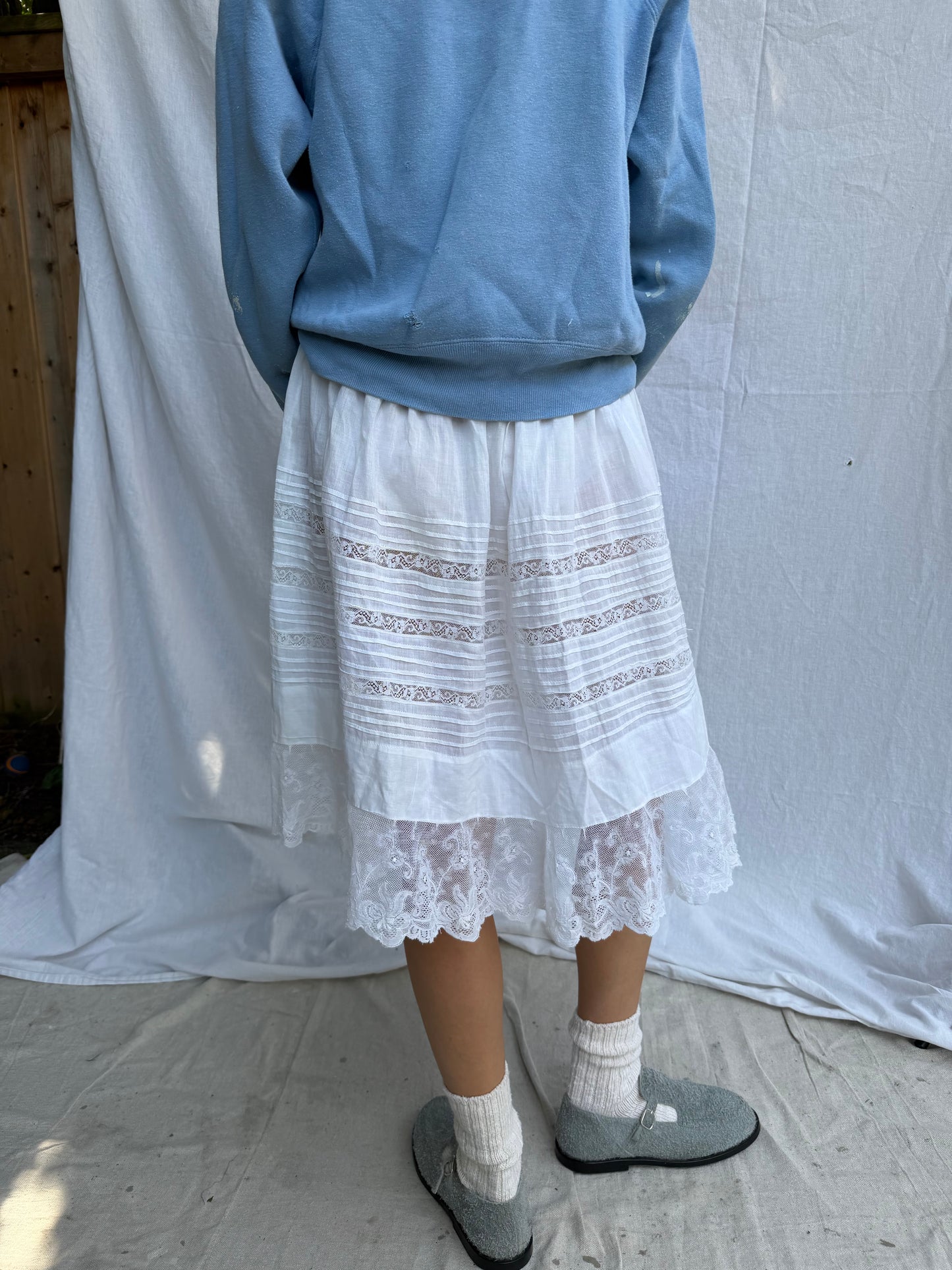 Antique Reworked Christening Gown Skirt 03