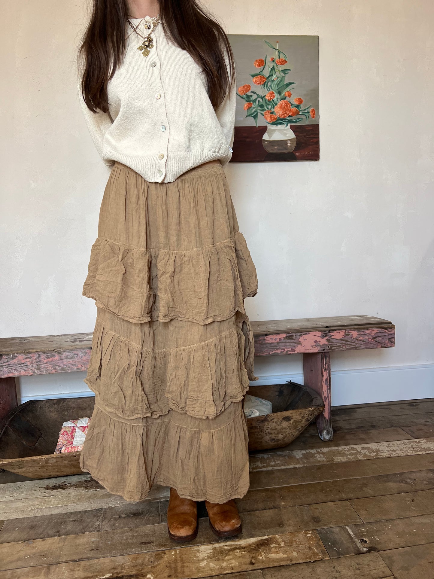 Oaxacan Wheat Ruffle Skirt