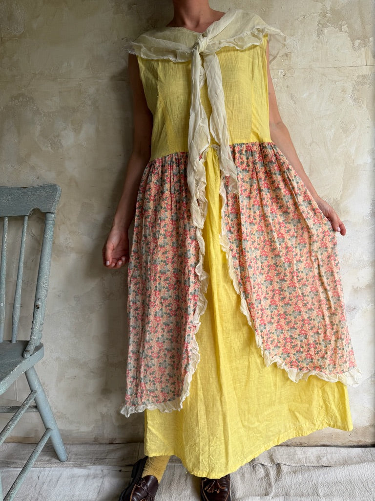 Antique Yellow Floral Dress