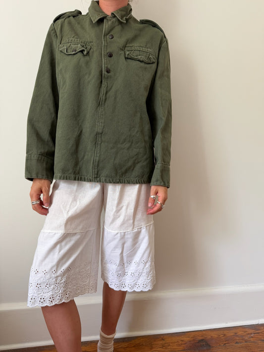 Pullover Green Military Shacket