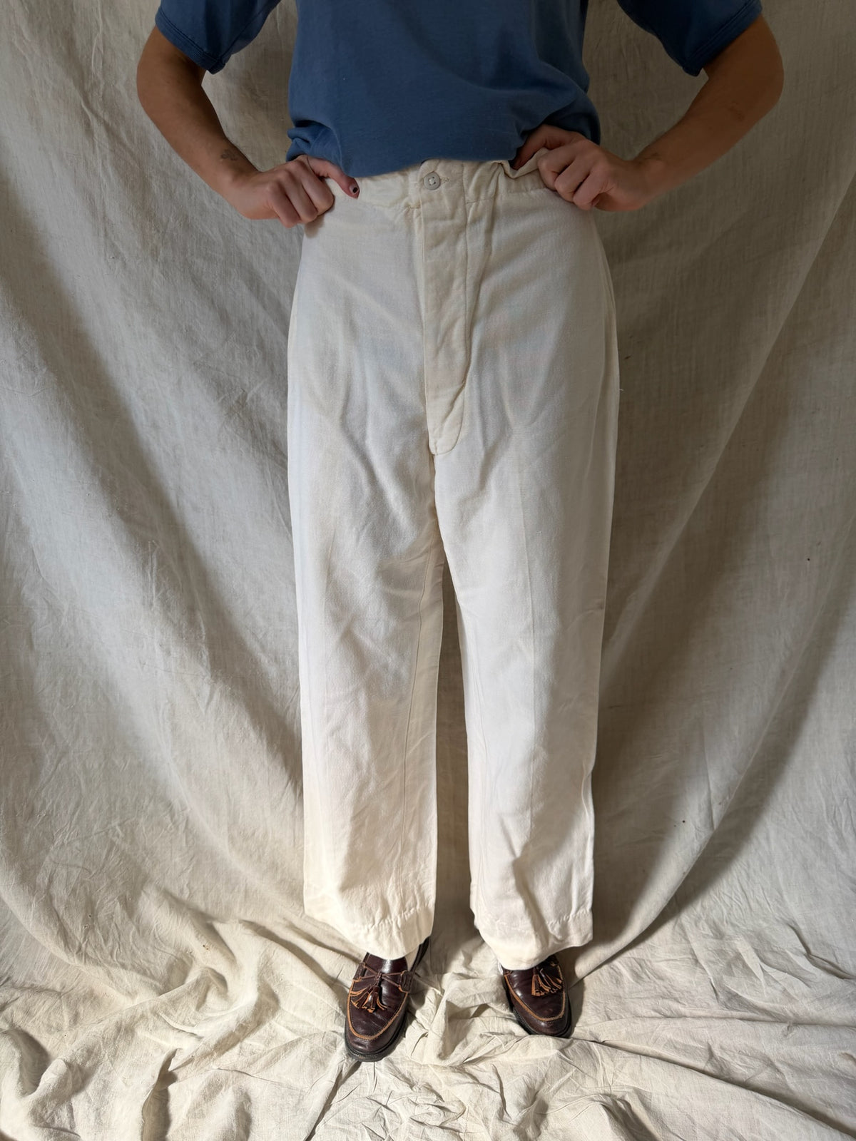 Handmade Wool Cream Trouser