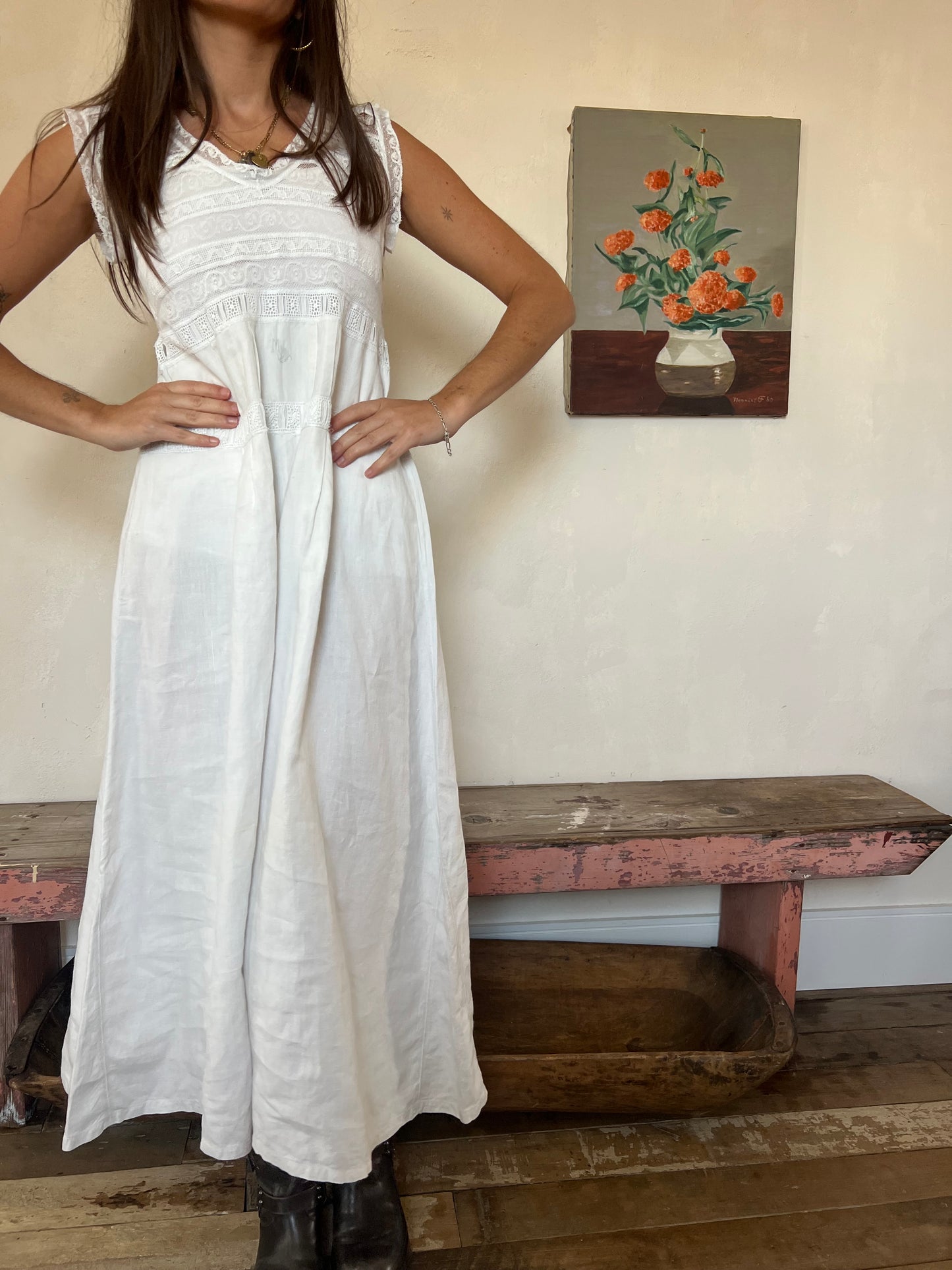 Antique White Lace Dress