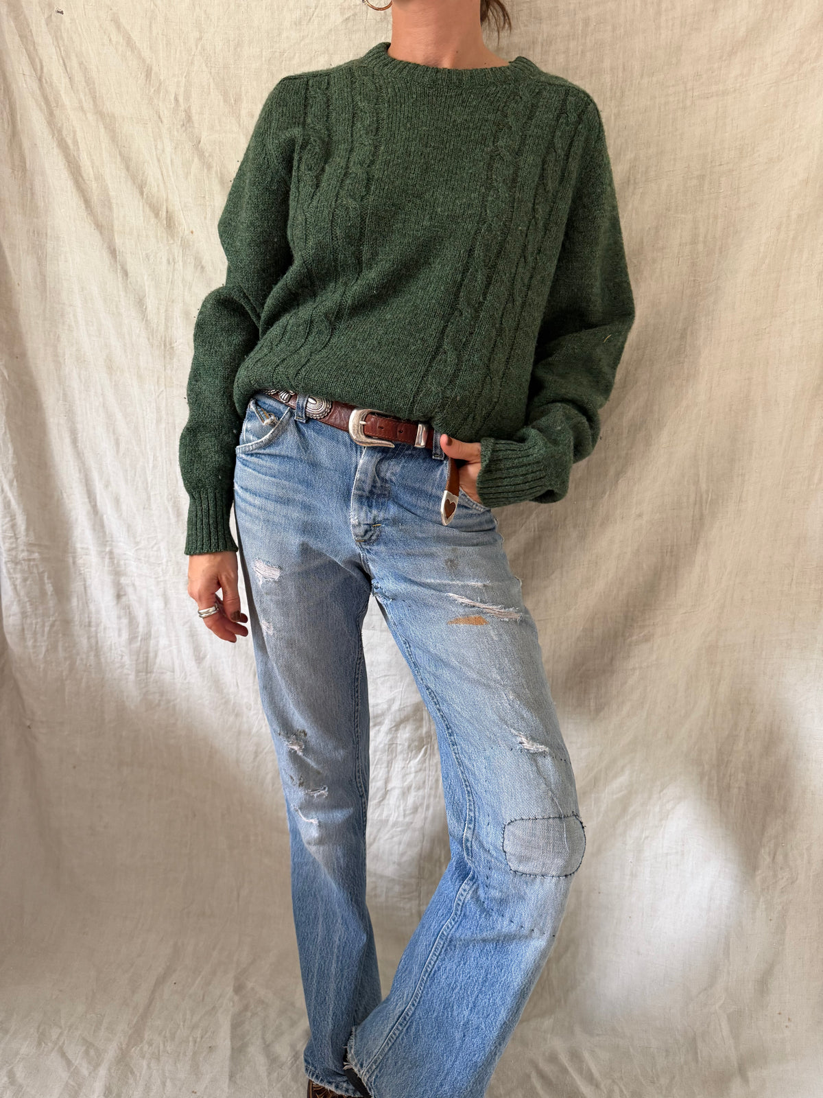 Green Scottish Wool Pullover