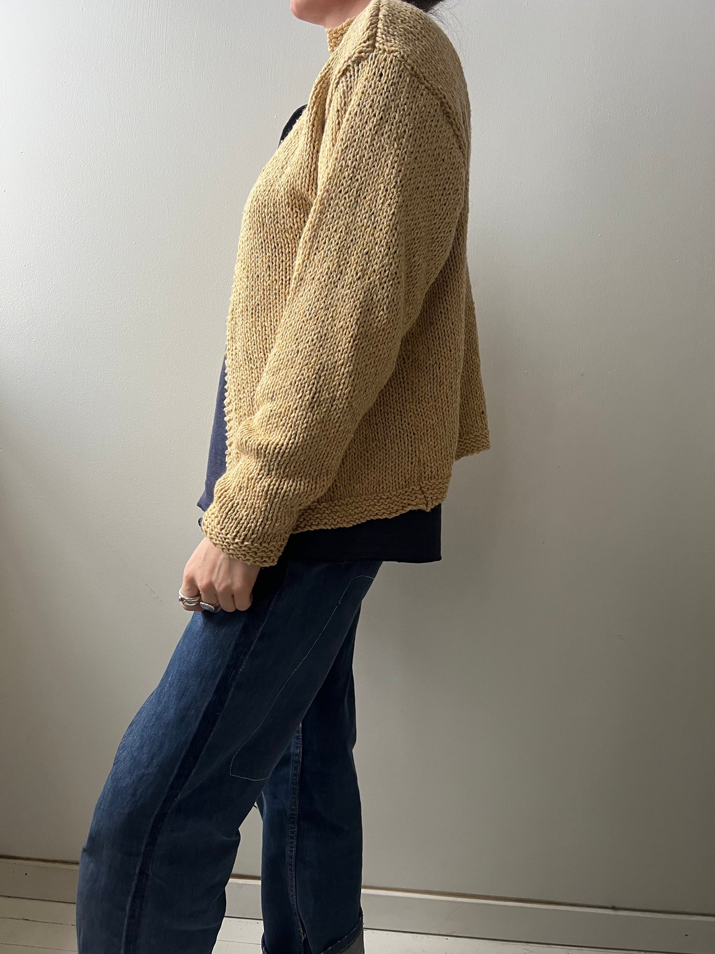 Faded Yellow Knit Cardigan