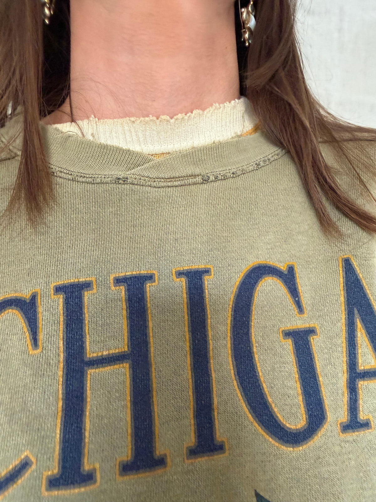 Faded Green Michigan Crewneck