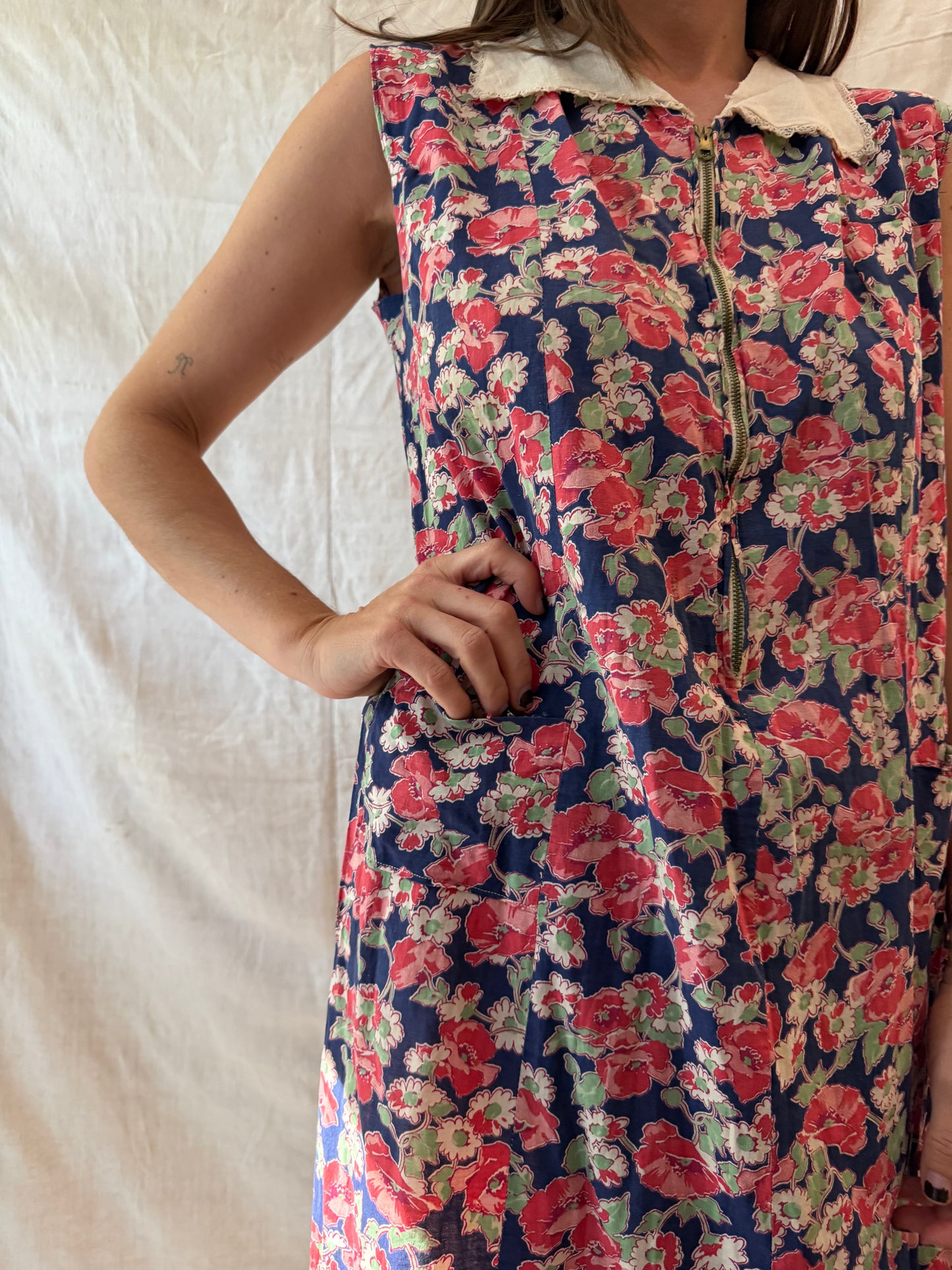 1940s Floral Feedsack Dress