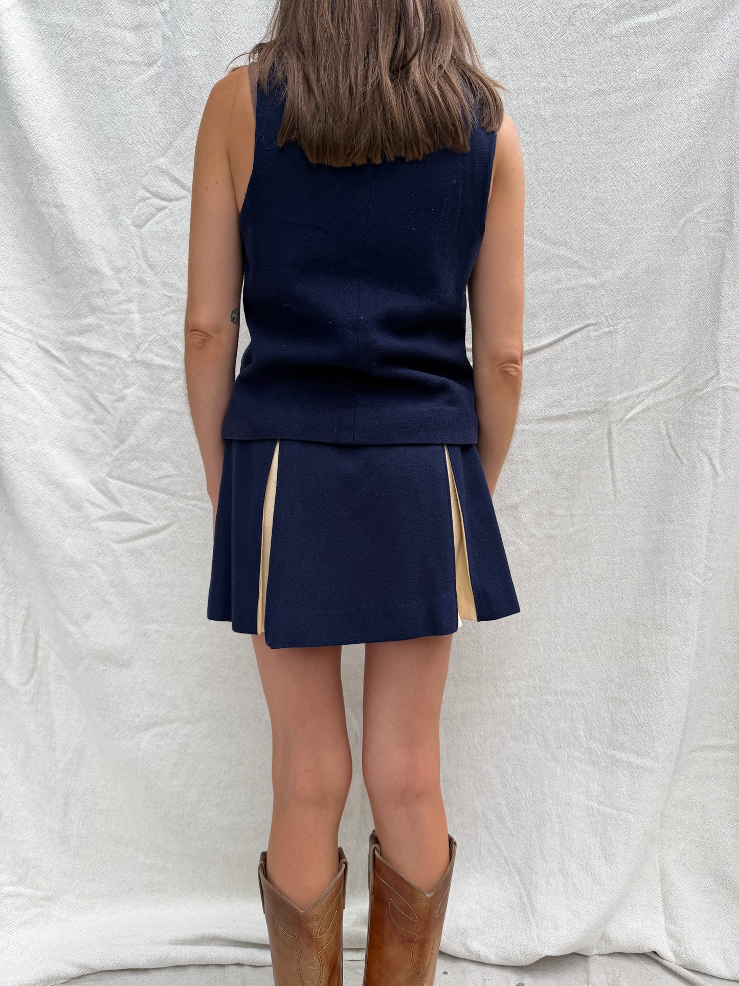 50s Navy Wool Cheerleading Set