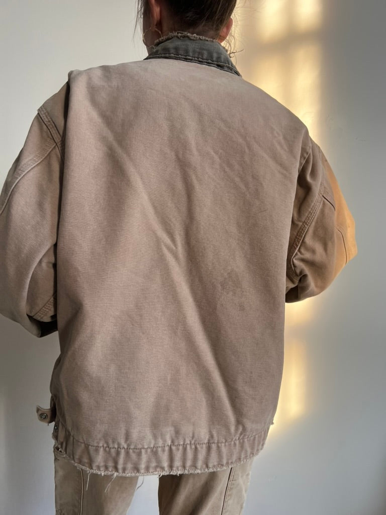 Distressed Taupe Carhartt Jacket