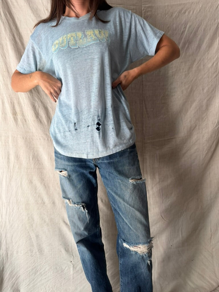 Baby Blue Sheer Outlaws Tee