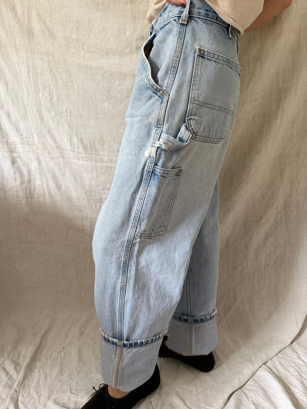 Light-wash Distressed Carhartt Denim