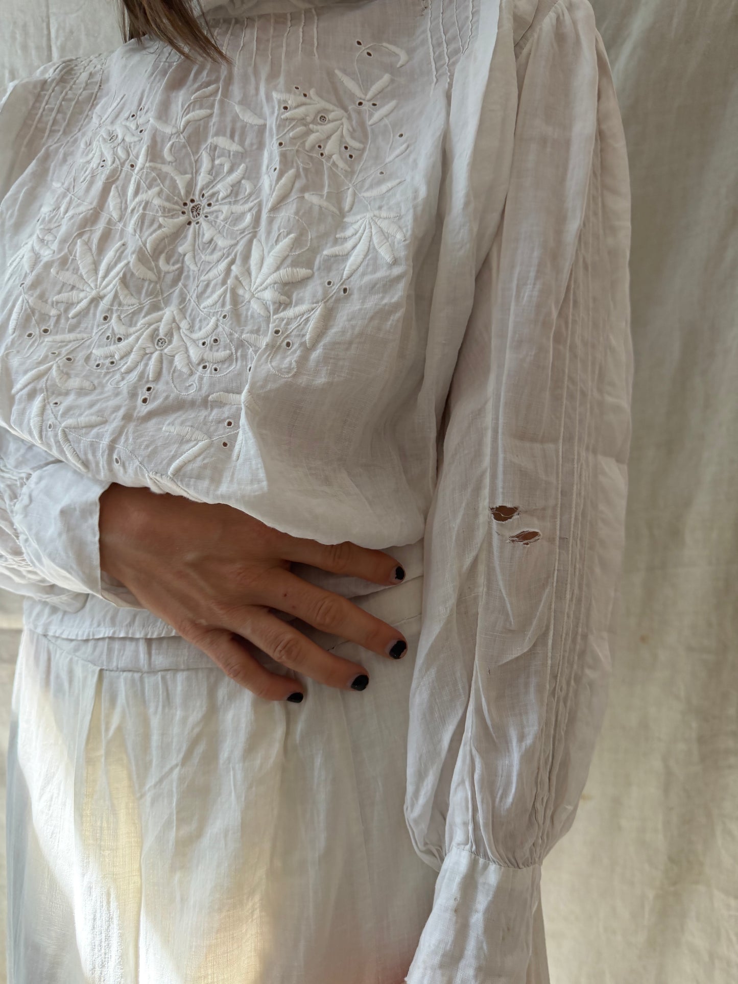 Antique Edwardian Embroidered Blouse
