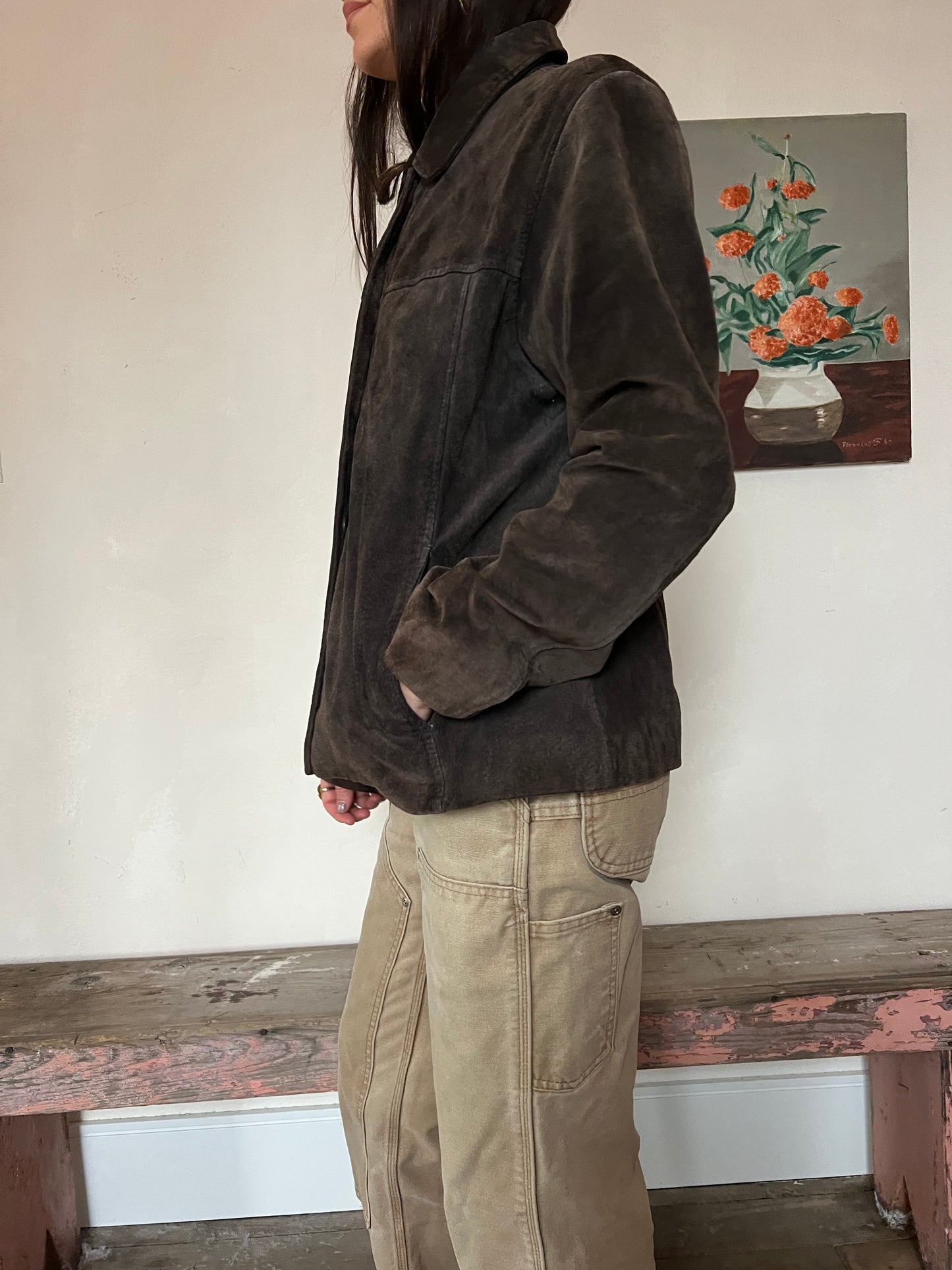 Chocolate Brown Light Suede Jacket