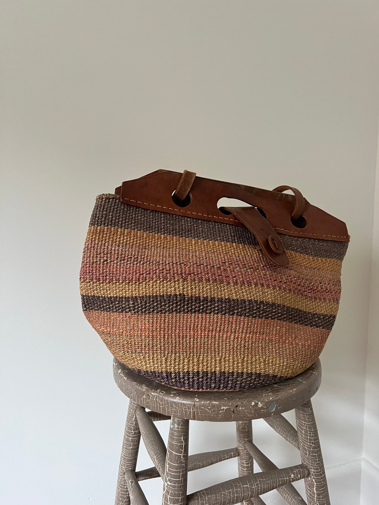 Woven Striped Market Bag