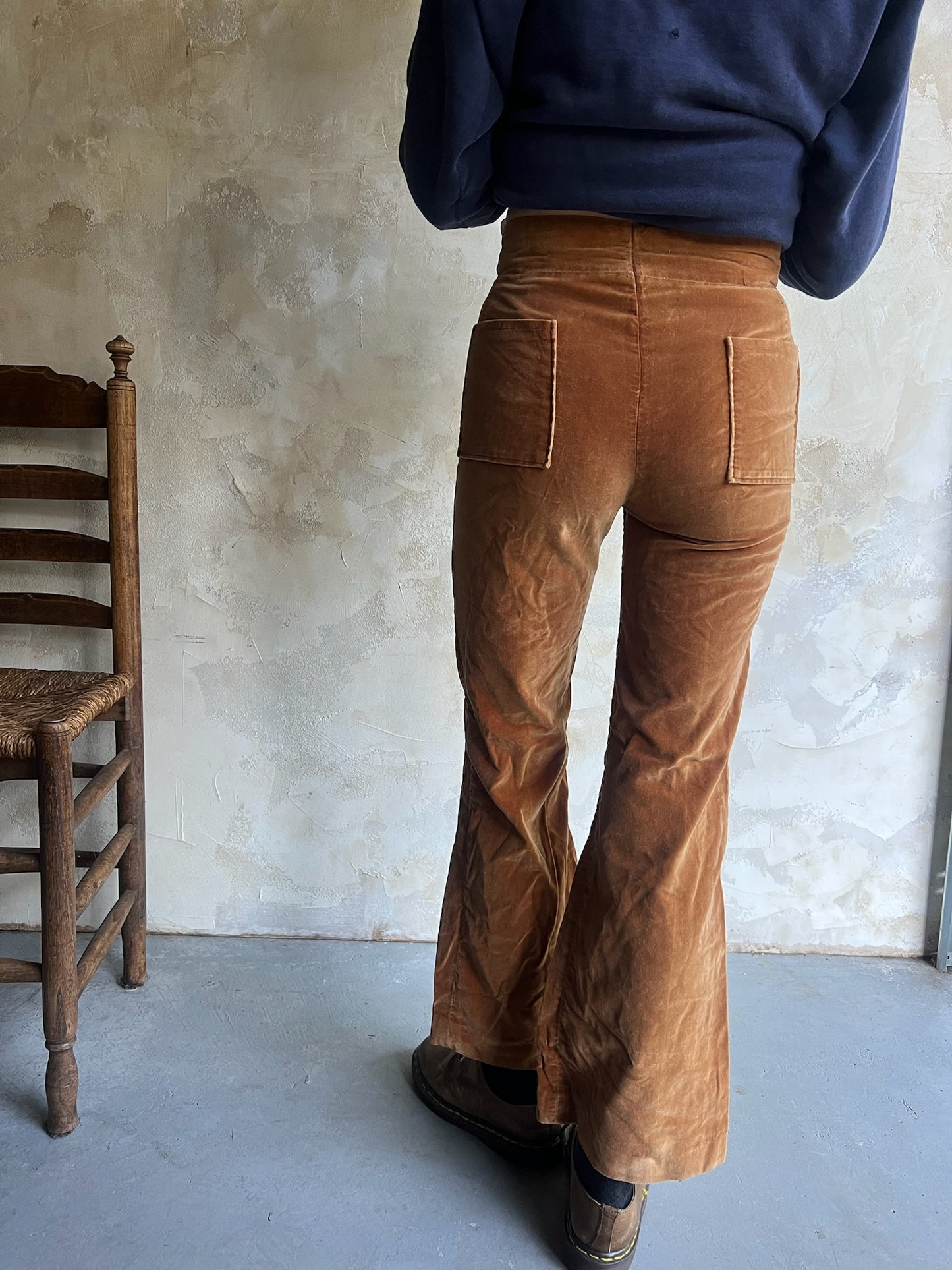 Copper Velour 70s Flares