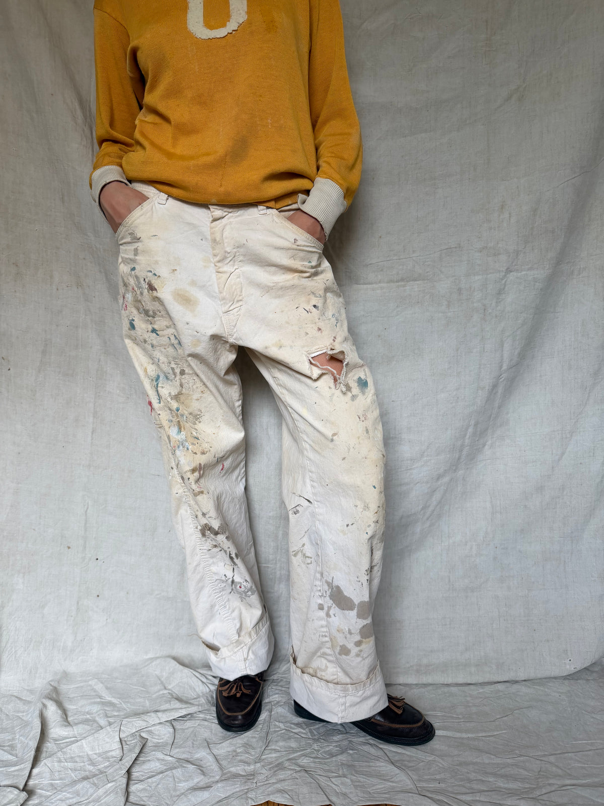 DeeCee Cream Painter Pants