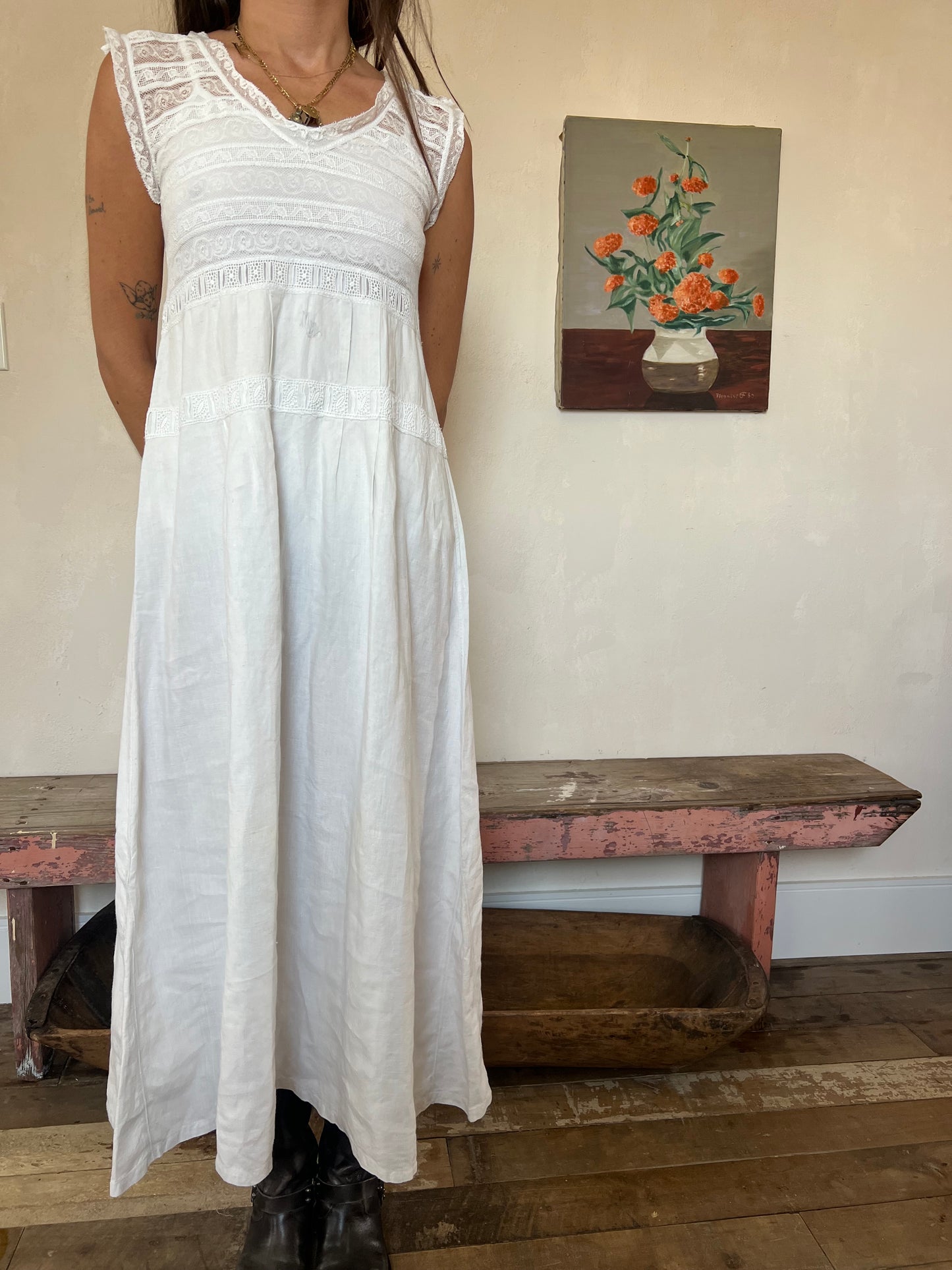 Antique White Lace Dress