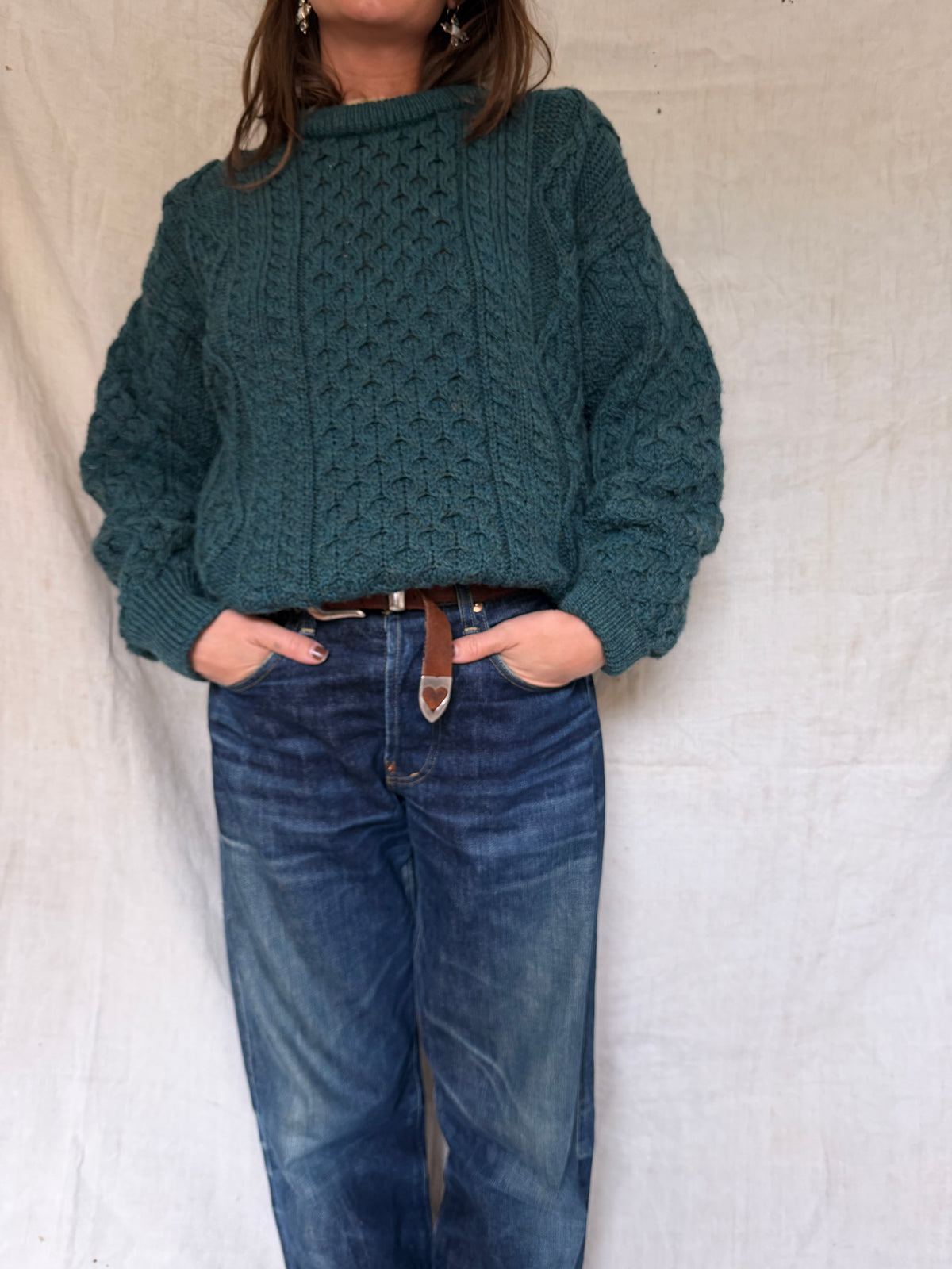 Sea Blue Irish Fisherman Sweater