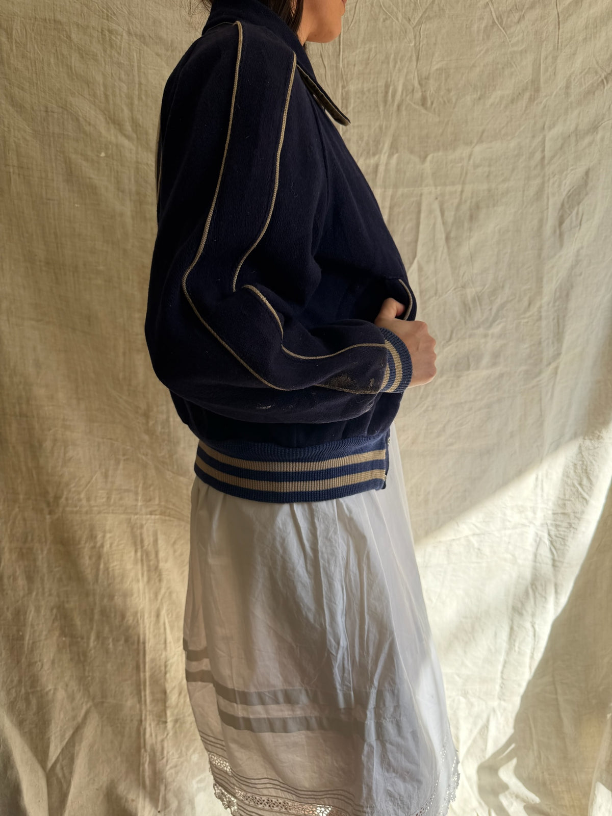 Navy Faded Blue Varsity Jacket