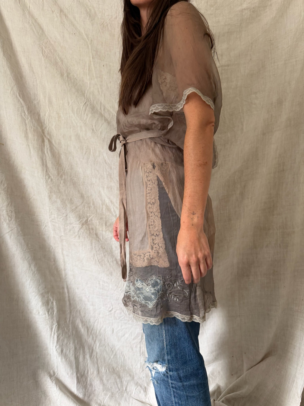 Naturally Dyed Fawn Silk Blouse