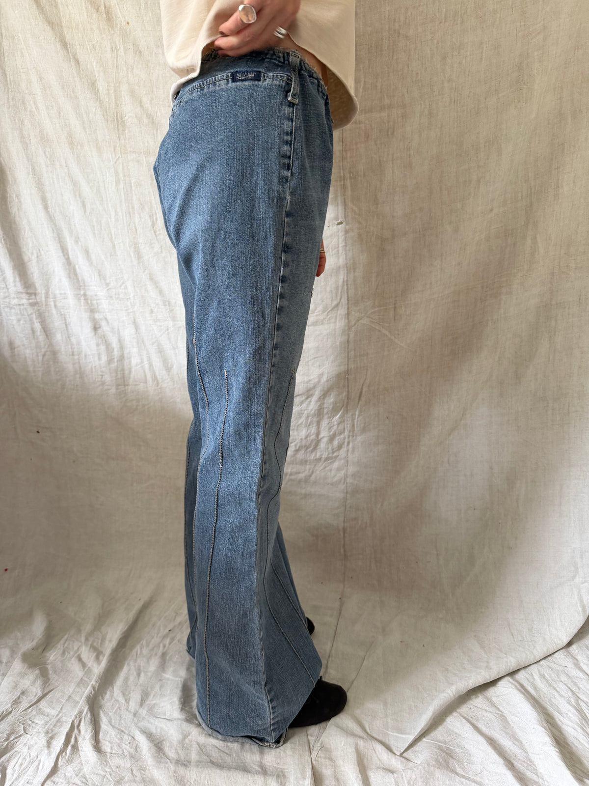Low Rise Denim Flares