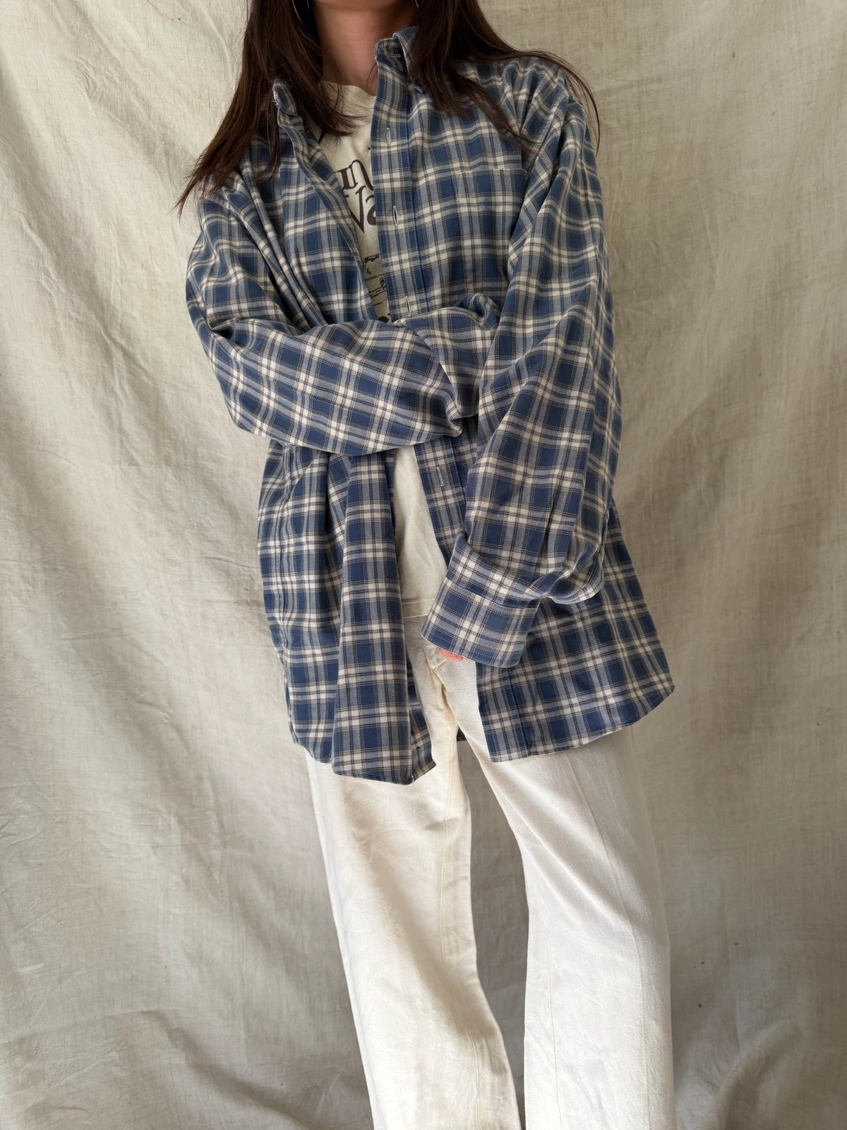 Blue + Cream Checker Shirt