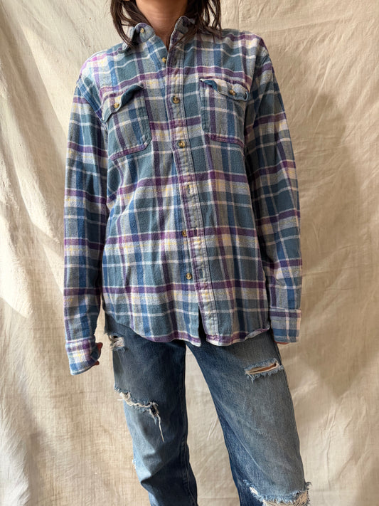 Blue + Purple Plaid Flannel