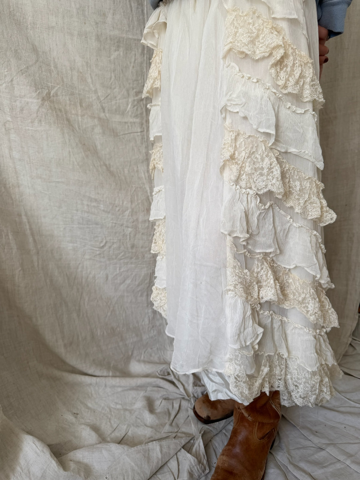 Reworked Lace Ruffle Skirt