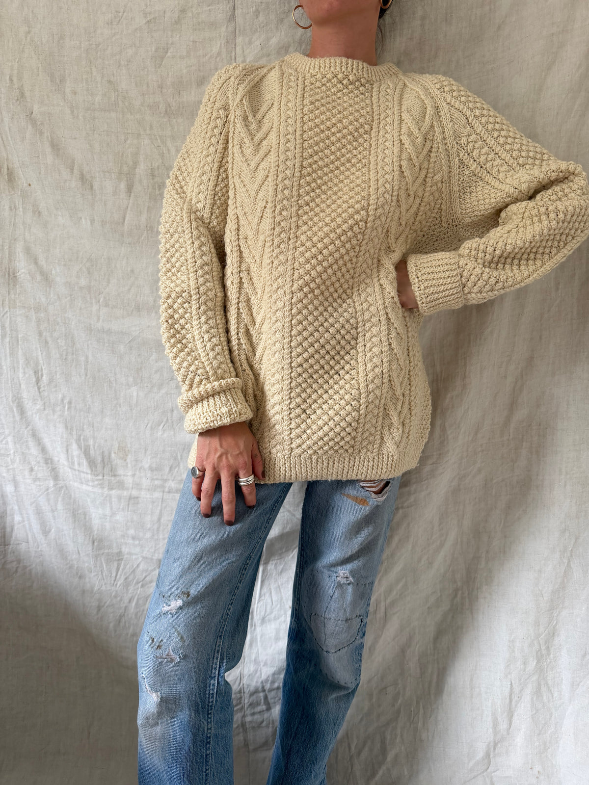 Irish Wool Fisherman Sweater 02