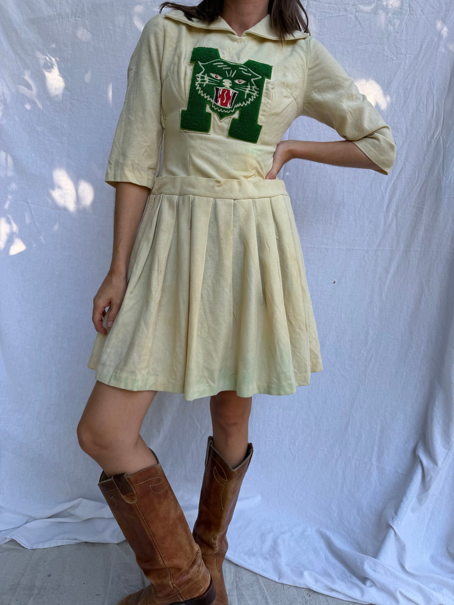 1950s Wool Cheerleading Dress