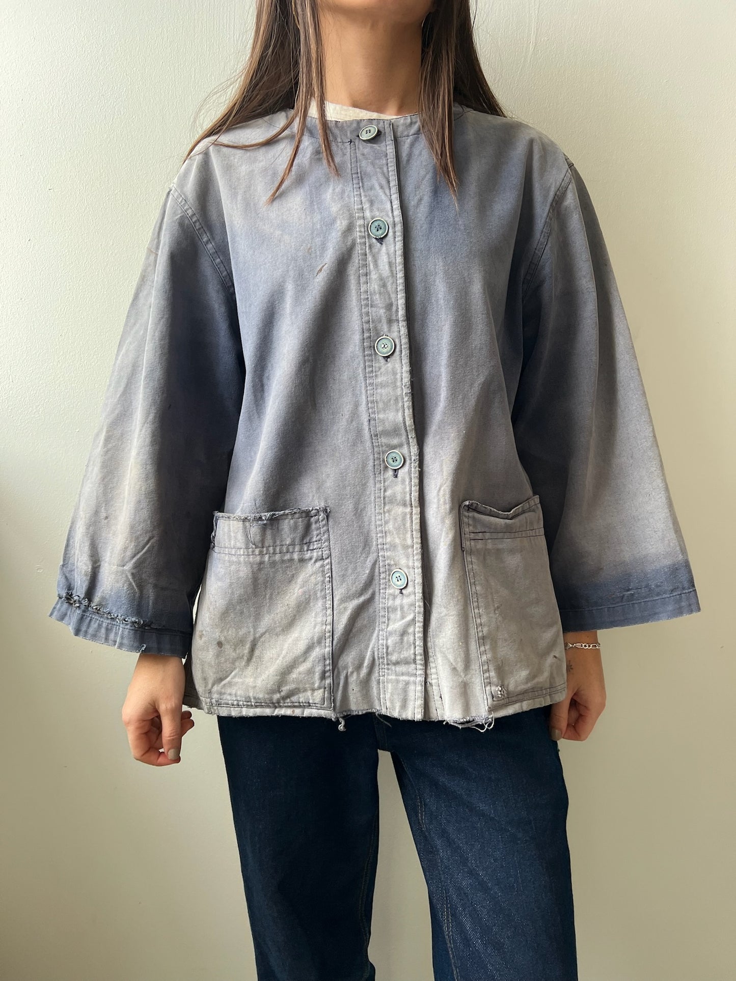 Faded Grey Blue Chore Jacket
