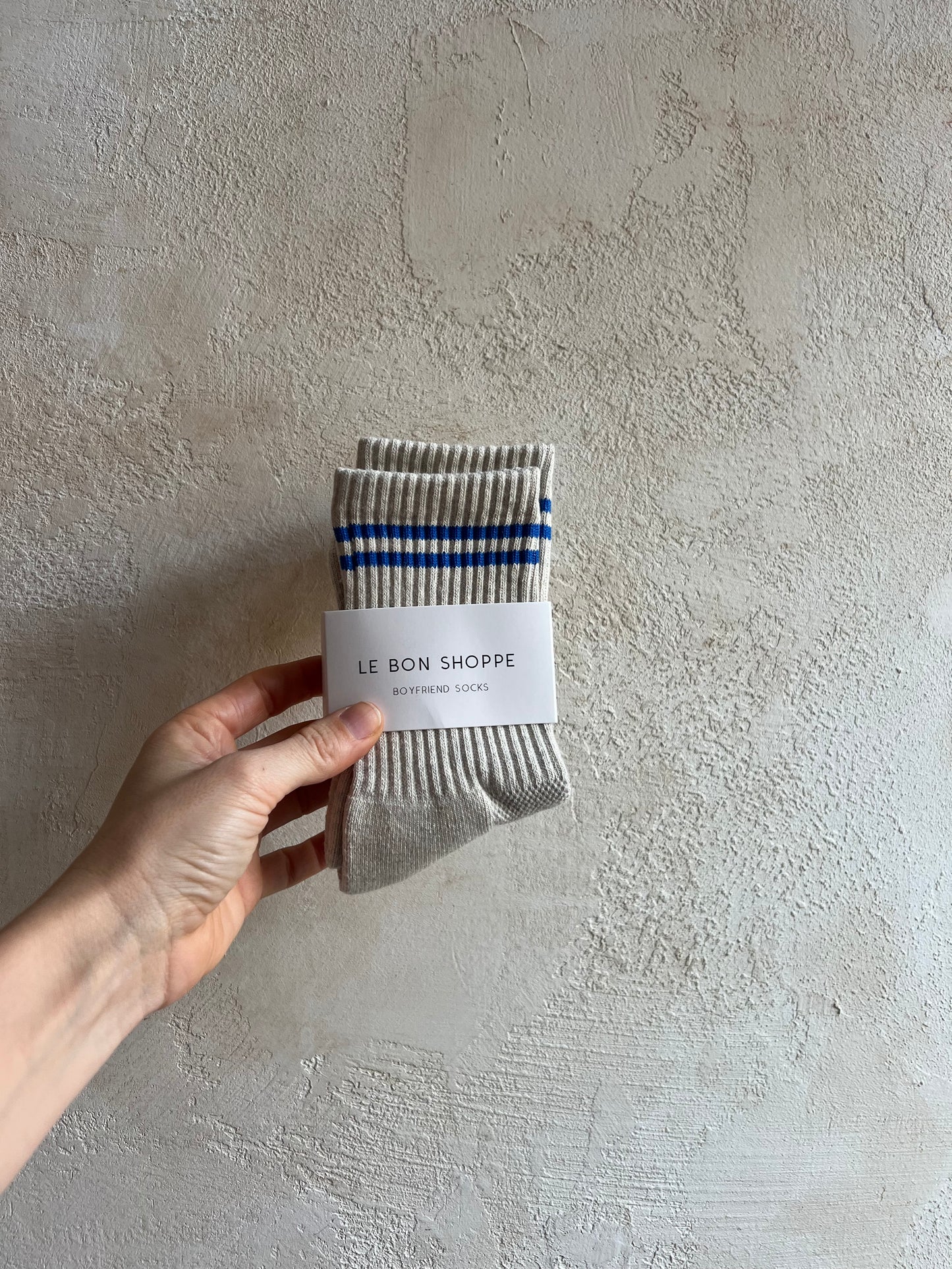 Boyfriend Socks in Ice by Le Bon Shoppe