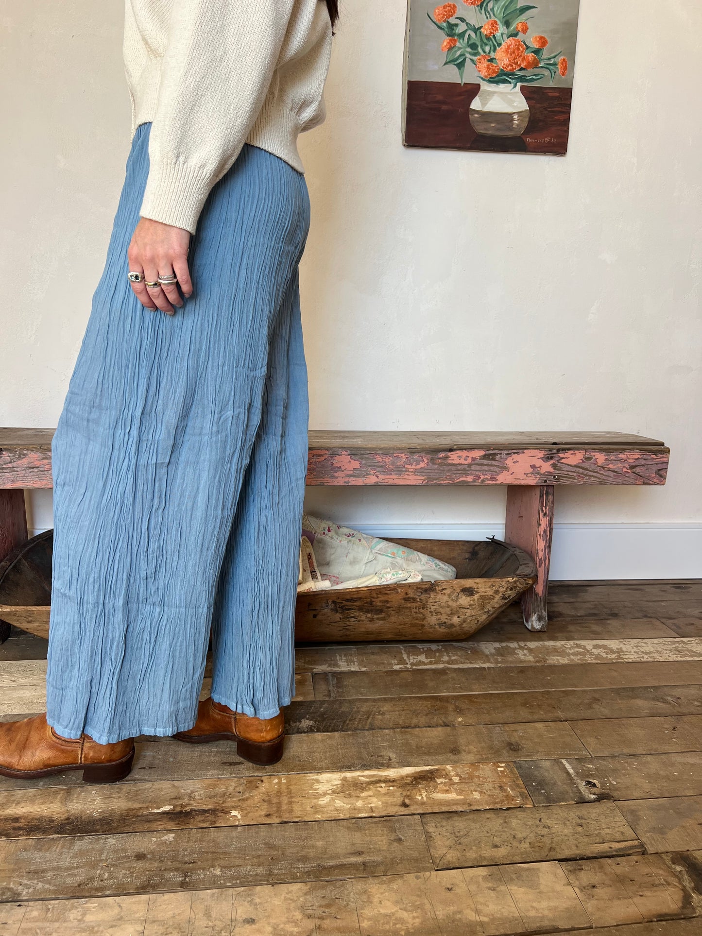 Oaxacan Sky Blue Cotton Pant