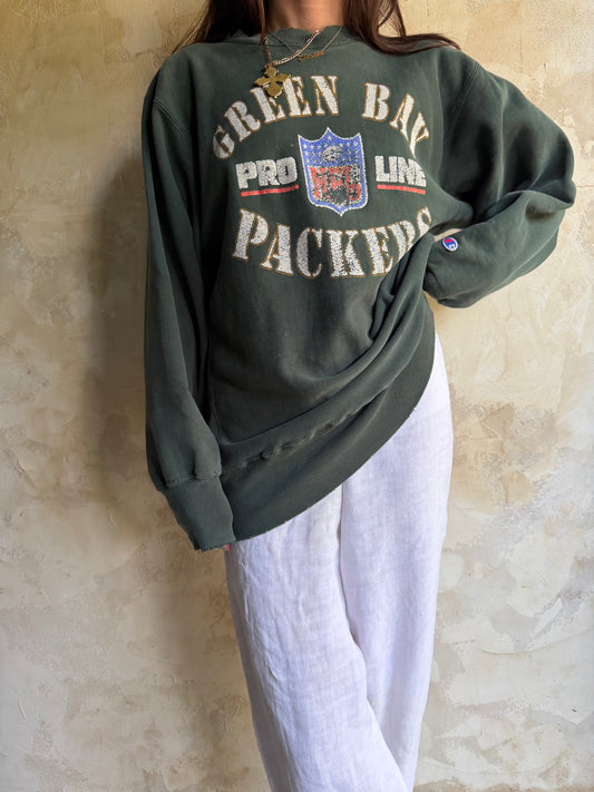 Green Bay Packers Faded Green Crewneck